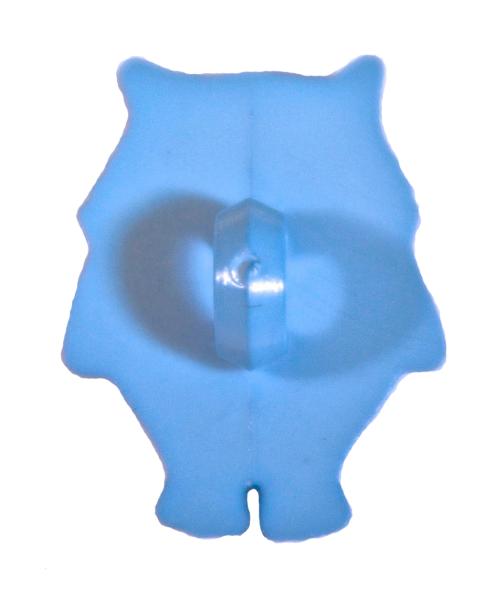 Bottone per bambini come gufi in plastica blu 17 mm 0,67 inch